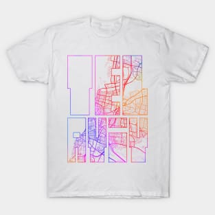 Tel Aviv, Israel City Map Typography - Colorful T-Shirt